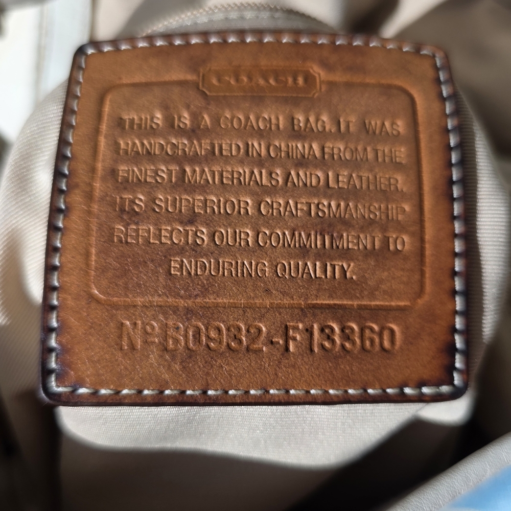 Coach Soho Buckle Hobo Glacier Blue Signature C jacquard White Leather Trim Y2K - Picture 12 of 14